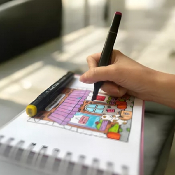 Kit 2 Livro De Colorir Bobbie Goods + Canetinhas Touch 48cores