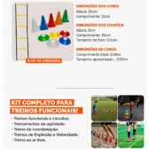 Kit Funcional Agilidade 5 Chapéus + 5 Cones e Escada Para Treino Completo