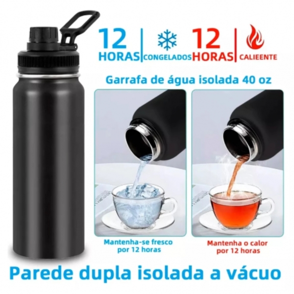 Garrafa Térmica 800ml garrafa espacial Quente Frio Com Isolamento Térmico De Grande Capacidade Vermelha