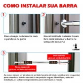 Barra Fixa Porta Exercício Crossfit Treino Musculação Barra Ajustável Porta 62cm 92cm GT369