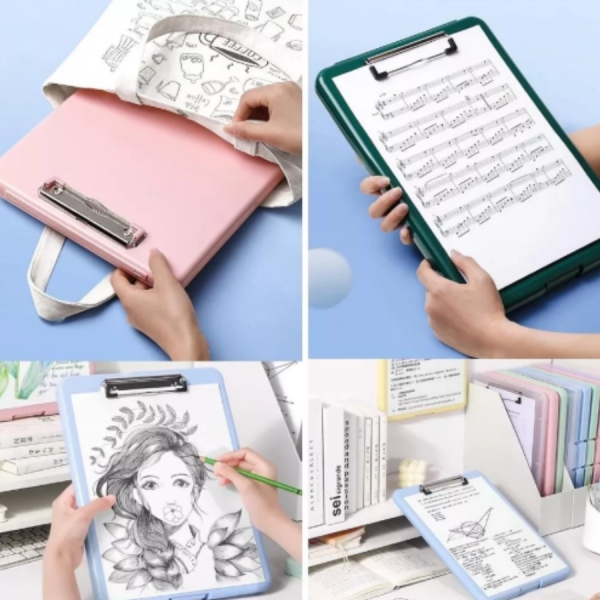 1 Peça Prancheta Com Armazenamento, Pasta De Prancheta De Abertura