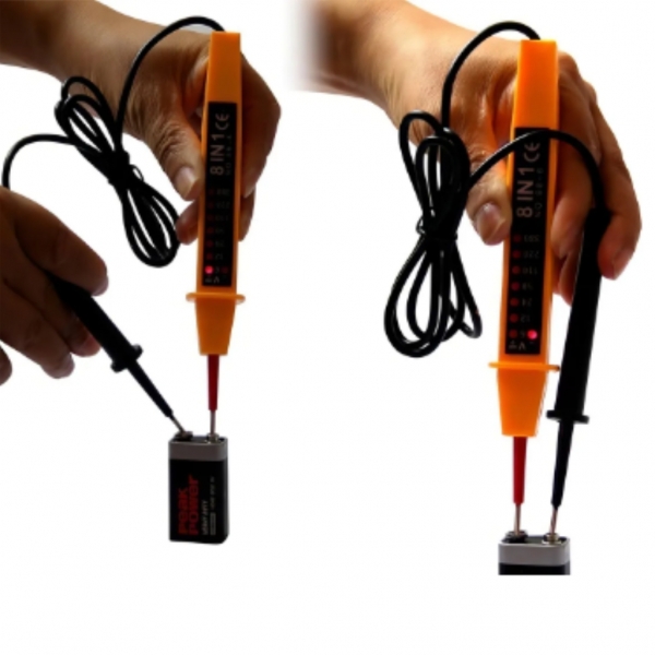 Caneta Medidora Tensão 3 em 1 110v 150v 220v 300v 380v 500v Ac/dc,Testador de tensão de automóvel, detector de luz de te