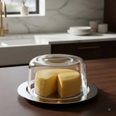 Queijeira Porta Queijo De Inox Prato Bolo Grande