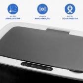 Lixeira sensor automática banheiro cozinha lixo inteligente cor Preto Kokay 056-0035