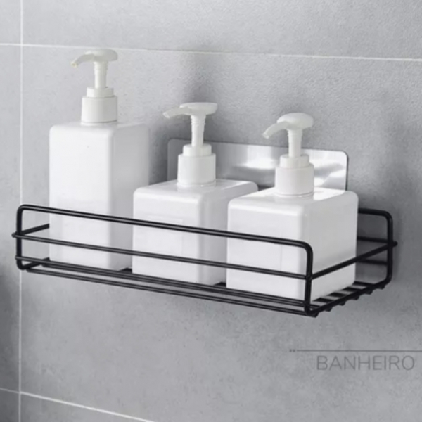 Suporte Retangular Aço Inox Organização De Banheiro Cozinha