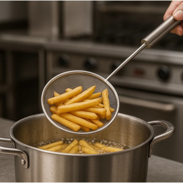 Coador De Óleo Tipo Escumadeira Escorredor De Fritura 14cm