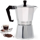 Cafeteira Italiana Alumínio 6 Xícaras Aço Decorada Top Cafeteira Rápida 1,4 litros