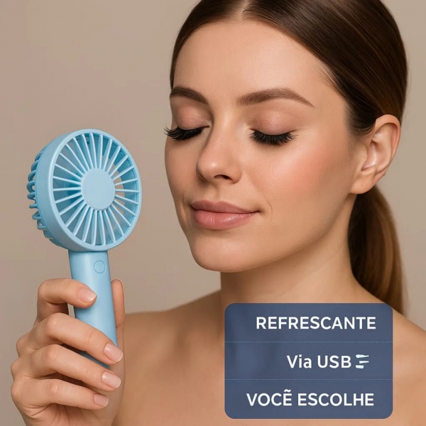 Mini Ventilador De Mão Portátil Recarregável De Mesa Usb