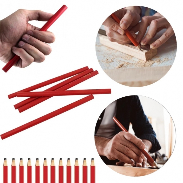 Kit 6 Lápis Carpinteiro Profissional Marceneiro Pedreiro