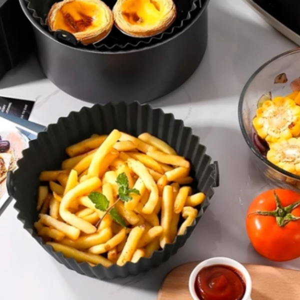Forma Silicone para Air Fryer Assadeira Cesto Fritadeira Elétrica De 20cm