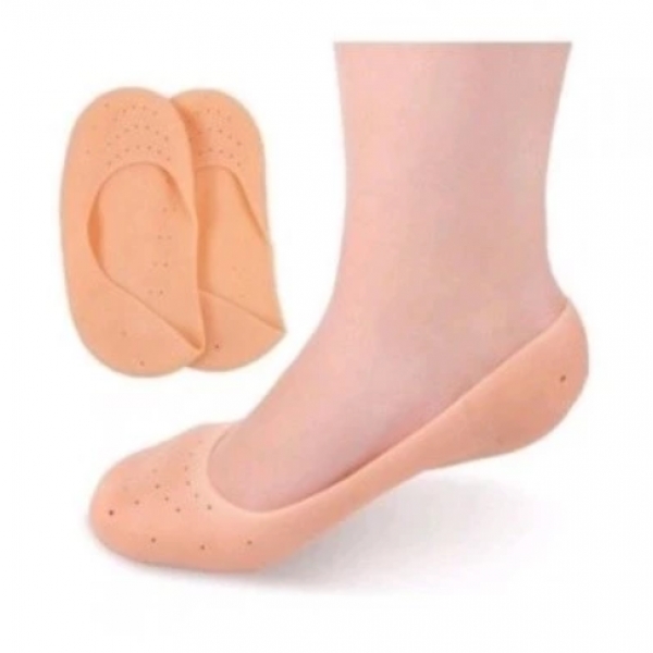 Meia Silicone Hidratante Pé Calcanhar Antiderrapante Aumento pes Protetor Silicone Pe Sapato Par de Meia Palmilha