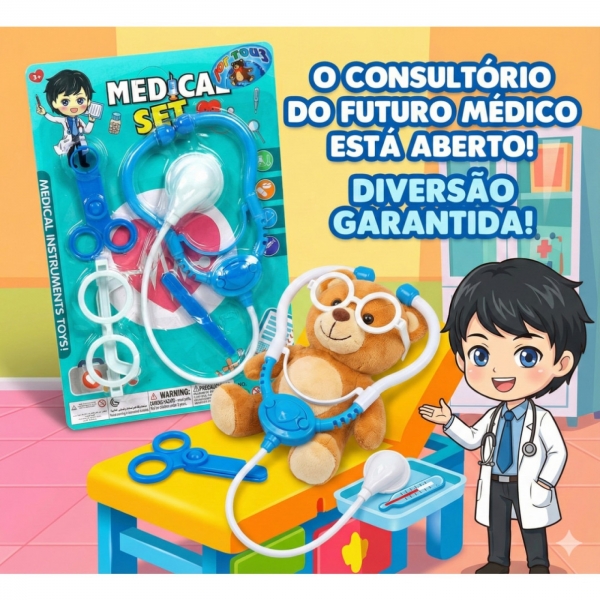Kit Médico Brinquedo De Profissões Brinquedo Educativo 4 Pçs