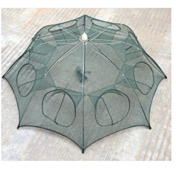 Armadilha Covo Peixe Isca Viva Lambaris Camarões 90x90cm/ peixes com 8 entradas Rede Retrátil