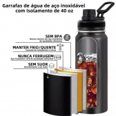 Garrafa Térmica 800ml garrafa espacial Quente Frio Com Isolamento Térmico De Grande Capacidade Azul