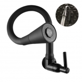 Torneira Gourmet Parede Cozinha Pia Dois Jatos Preta Abs