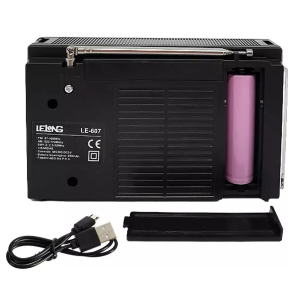 Rádio Retrô Vintage Portátil A Pilha E Tomada Am Fm Sw Pendrive Com Sd Usb