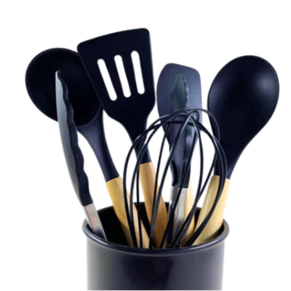 Kit Utensílios Conjunto De Cozinha Com 7 Peças Silicone Colorido