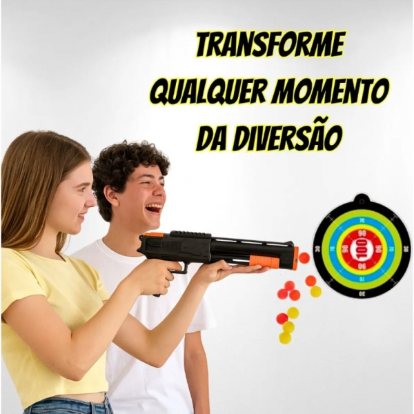Escopeta Lança Bolas Brinquedo 6 Munições
