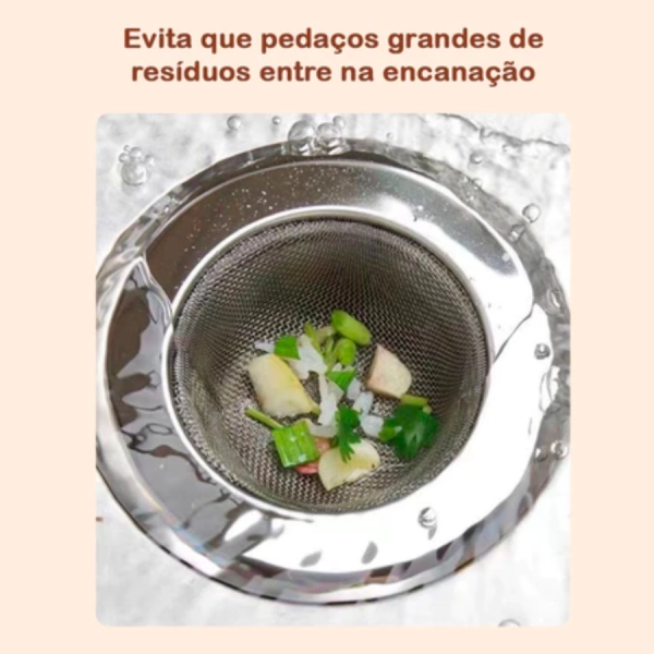 Ralo para Pia Prime Aço Inox com Borda Cozinha Ralinho - 5,4cm