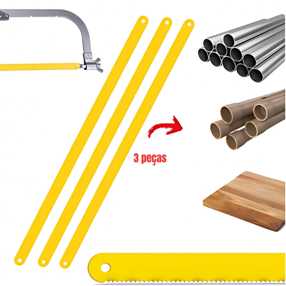 Lâmina Para Arco De Serra 12 Pol. Multiuso Profissional 3pcs