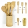 Kit Utensílios de Cozinha Bambu 5 Peça c/ Suporte
