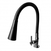 Torneira Para Cozinha Bancada Flexível Tubo Preto 2 Jatos