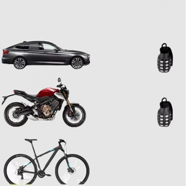 Kit 2 Pares Tampa de Válvula Para Pneu de Carro Moto Bicicleta Modelo Bomba Granad4