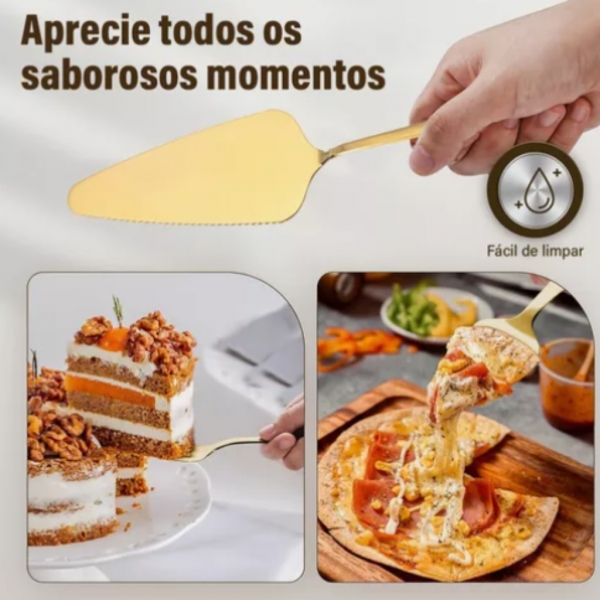 Modus Espatula Para Bolo Aço Inox Positano Dourada