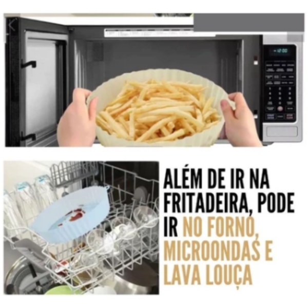 Forma Silicone para Air Fryer Assadeira Cesto Fritadeira Elétrica De 16cm