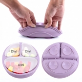Kit 6 Alimentação Bebê Silicone Prato Babador Copo Tigela Cor Lilas Introdução Alimentar infantil
