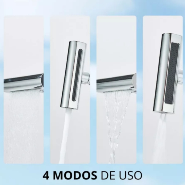Torneira De Cozinha Cascata 360 Rotação 4 Funções Bocal De Alta Pressão Misturadora De Pia Para Cozinha Na Parede
