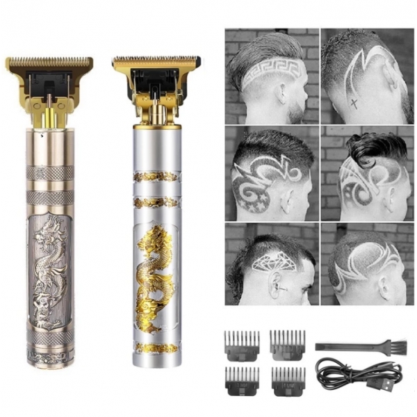 Máquina de cortar cabelo barbeiro dragão profissional elétrica bateria recarregável