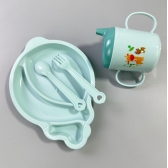 Conjunto Refeição Infantil Completo 4 Peças – Ideal para Primeiras Papinhas e Aprendizado Envio Aleatorio