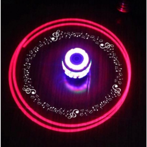 Pião Musical Luminoso Com Lançador Automatico Piao Com Luz