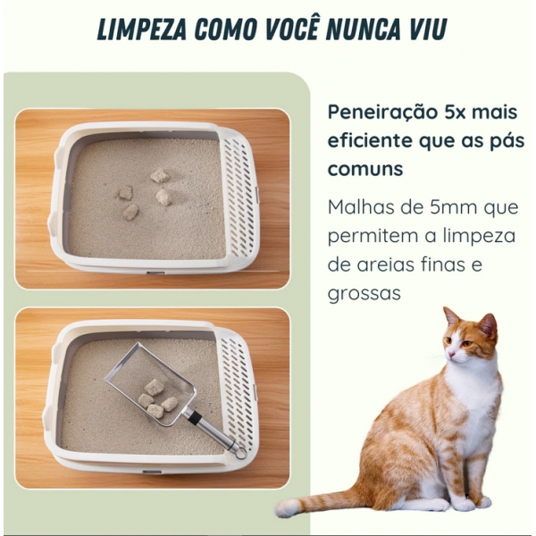 Prática Pá De Aço Inoxidável Para Animais De Estimação Confortável Scooper De Ninhada De Gato De Superfície Aumentada