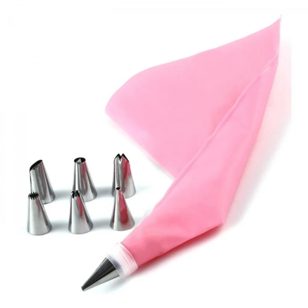 24 Pçs Conjunto De Saco De Confeiteira De Silicone Com Bico