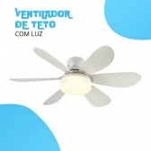 Ventilador De Teto Silencioso Econômico Com Luz Led Lâmpada