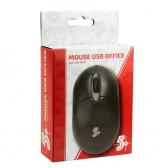 Mouse Óptico Ergonômico C/ 1000 Dpi Plug And Play 5+ Office Cor Preto