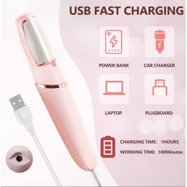 Lixador de Pé Elétrico - Esfoliador Tira Calos Pedicure Portátil