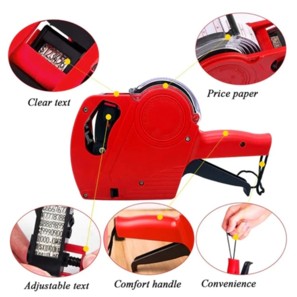 Etiquetadora impressora de etiquetas Manual Rotuladora de Preço 8 Dígitos + Etiquetas + Refil de Tinta economica