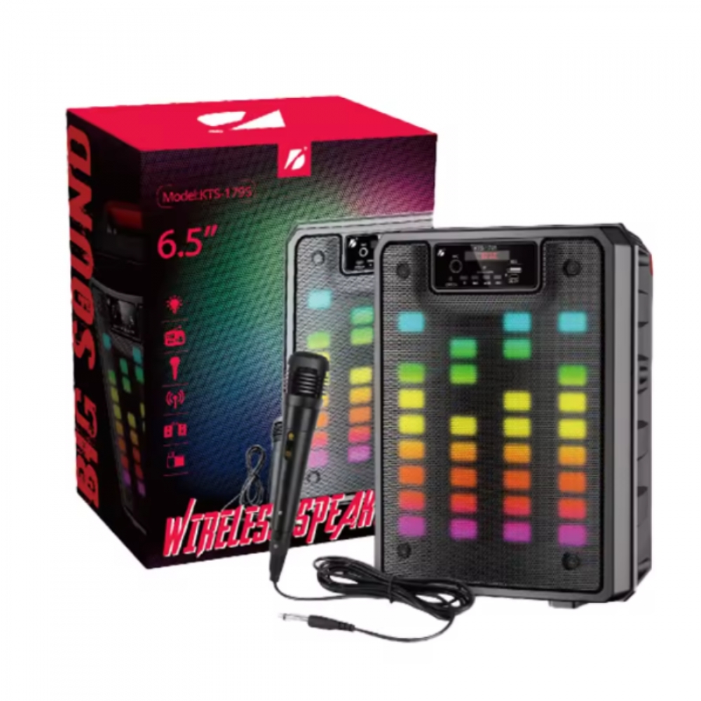 Caixa De Som Outdoor Boombox Praia Recarregável Home Theater Sem Fio Am Fm Áudio Som Speaker Rádio Portátil com Mic Spea