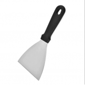 Kit Espátula Chapeiro Profissional de Inox 2 Peças Reta + Curva - Cozinha Burger Churrasco