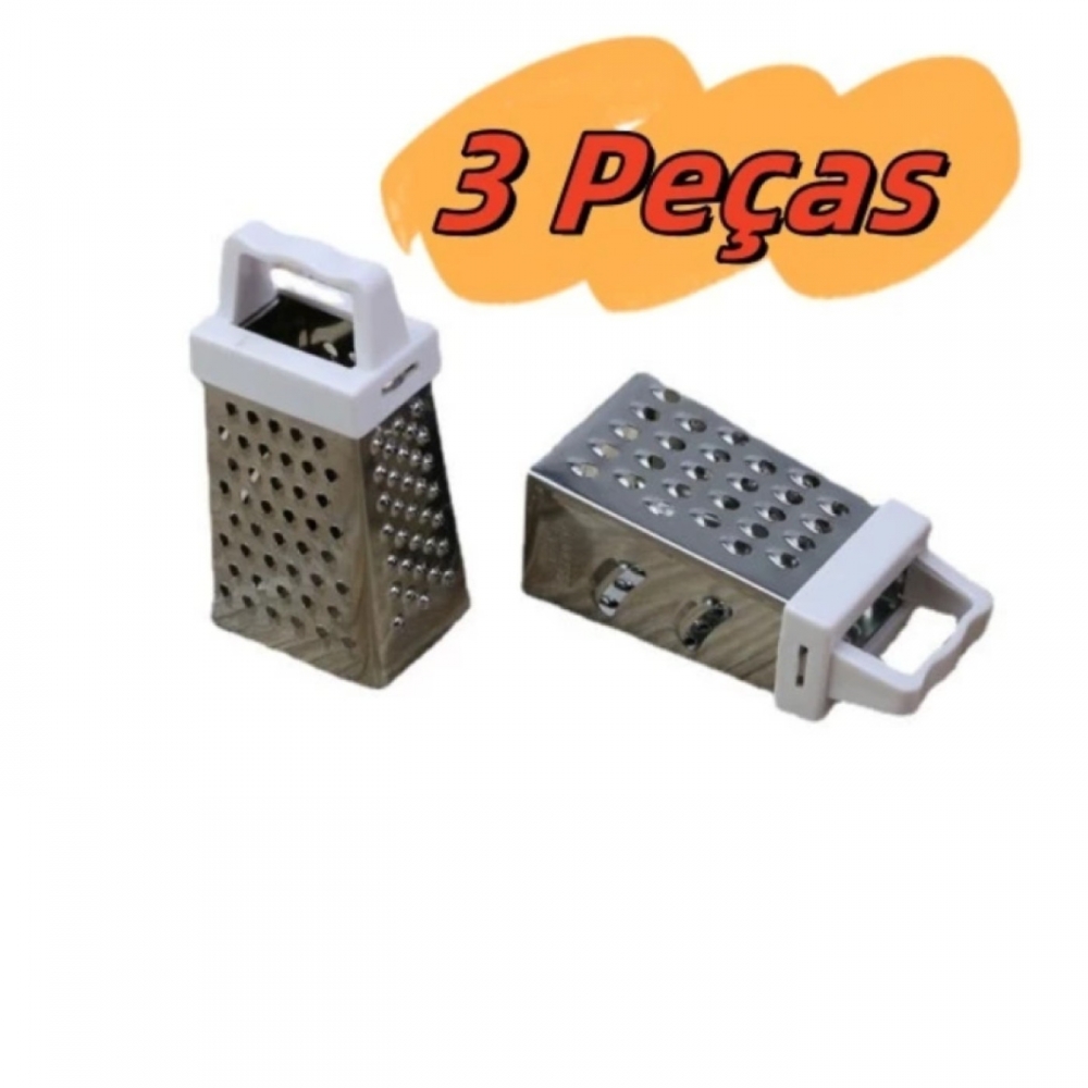 3 Peças Mini Ralador Quatro Faces Multifuncional Descascador