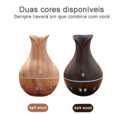 Mini Umidificador De Ar Difusor Aromatizador Cor Madeira USB Ultrassônico Para Quarto