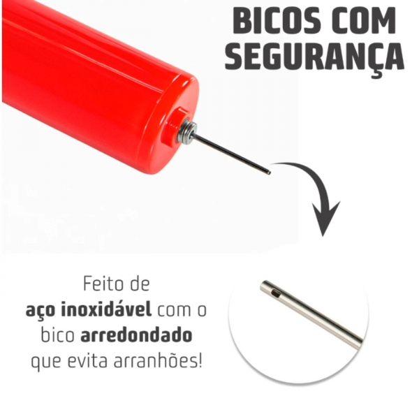 Kit Bomba De Ar Para Encher Bola Futebol Vôlei Praia