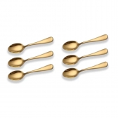 Kit 6 Colher Louça De Aço InoxidáVel Colher De Sobremesa Dourada / Luxuoso