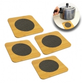 Descanso De Panelas Quadrado Madeira Protetor De Mesa Suporte Travessas Copos Cerejeira