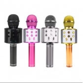 WS-858 - Microfone infantil de Karaoke Microfone de Brinquedo Sem Fio Bluetooth