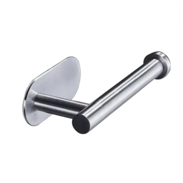 Porta Papel Higienico Premium Adesivo 3m De Parede Inox Prata