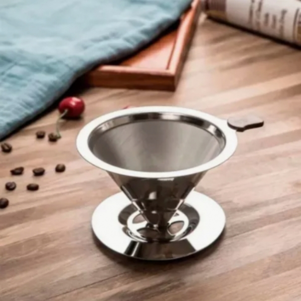 2 Filtro Coador De Café Inox - Peneira Aço Reutilizável